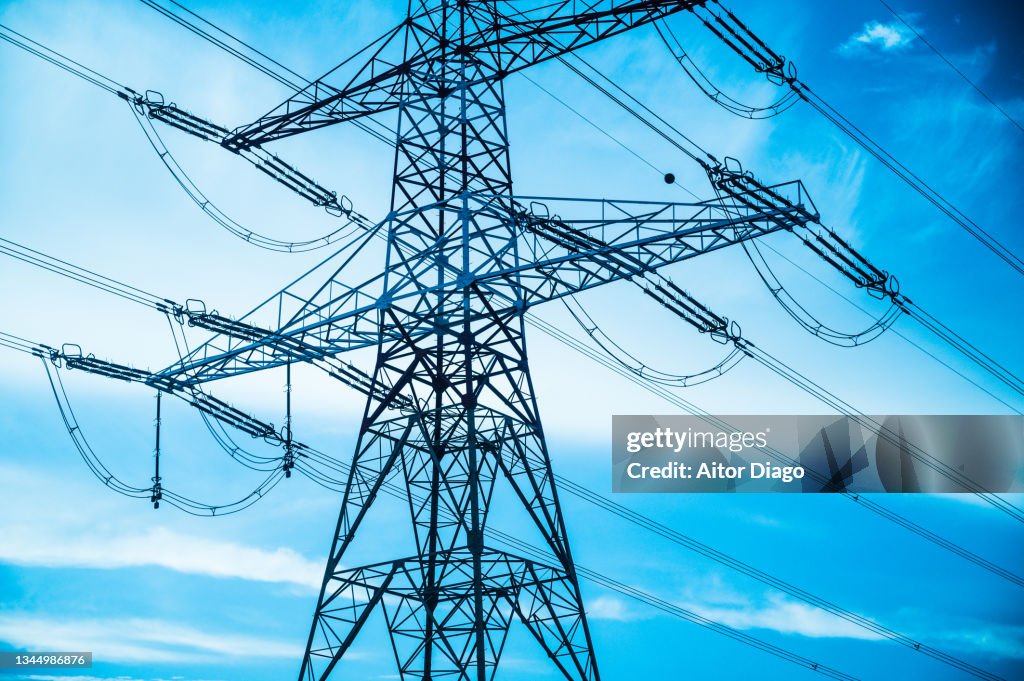 High voltage electricity tower.