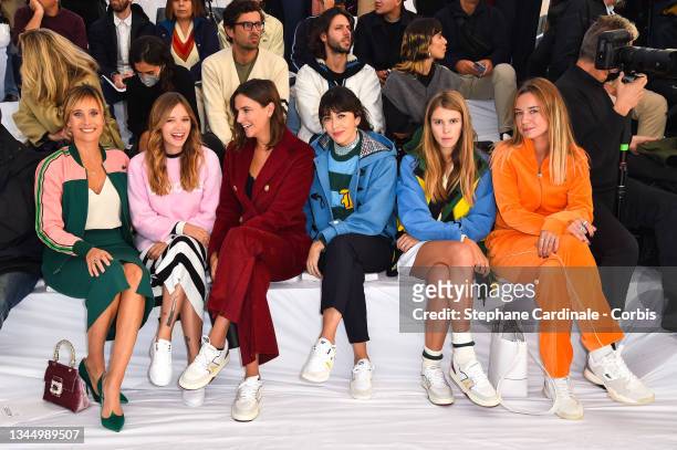Julie De Bona, Marilyn Lima, Charlotte Gabris, Nolwenn Leroy, Monica Ainley and Zoe Marchal attend the Lacoste Womenswear Spring/Summer 2022 show as...