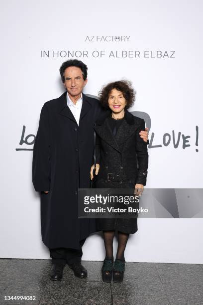 Jack Lang and his wife Monique Buczynski attend the "Love Brings Love" Show – In Honor Of Alber Elbaz By AZ Factory at Le Carreau Du Temple on...