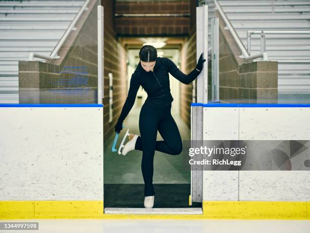 figure skater in training - ice skate indoor stock pictures, royalty-free photos & images