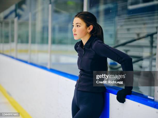 figure skater in training - figure skating rink stock pictures, royalty-free photos & images