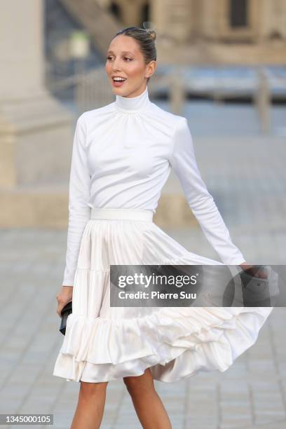 Maria Olympia of Greece attends the Louis Vuitton Womenswear Spring/Summer 2022 show as part of Paris Fashion Week on October 05, 2021 in Paris,...