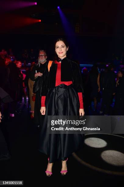 Amira Casar attends the "Love Brings Love" Show – In Honor Of Alber Elbaz By AZ Factory at Le Carreau Du Temple on October 05, 2021 in Paris, France.