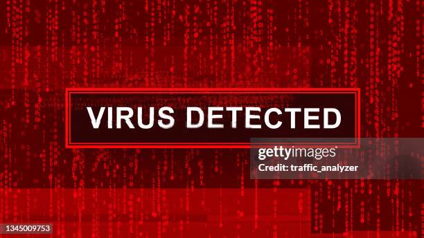 abstract technical background - "virus detected" - computer virus detected stock illustrations