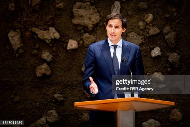 Leader Wopke Hoekstra seen during the debate in the Tweede Kamer lower house on the final report of informateur Johan Remkes on the cabinet formation...