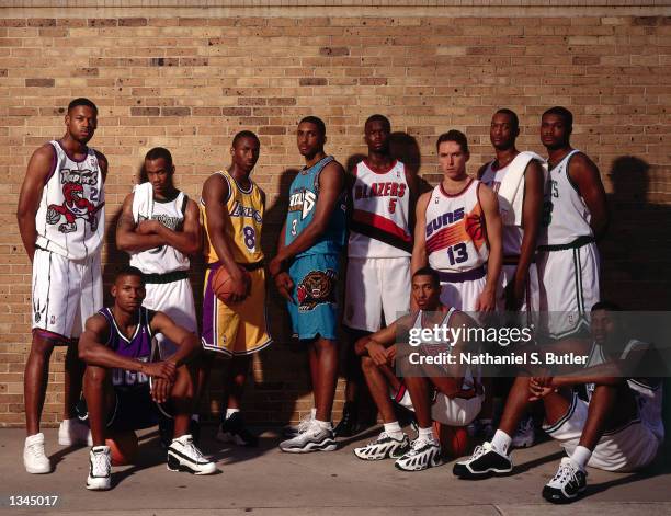 Members of the 1996 Rookie Orientation Program from left to right Marcus Camby, Ray Allen, Stephon Marbury, Kobe Bryant, Shareef Abdur-Rahim,...