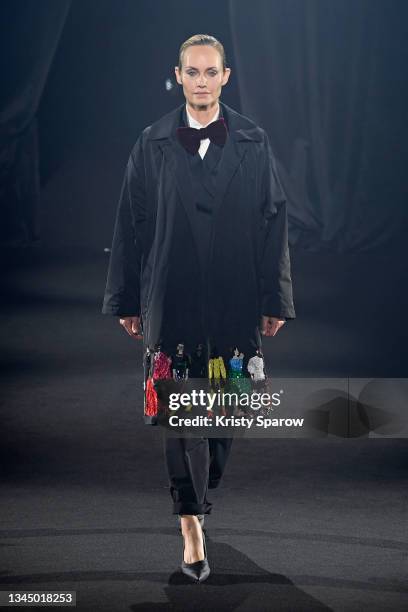 Amber Valletta walks the runway during the "Love Brings Love" show – in Honor of Alber Elbaz By AZ Factory as part of Paris Fashion Week on October...