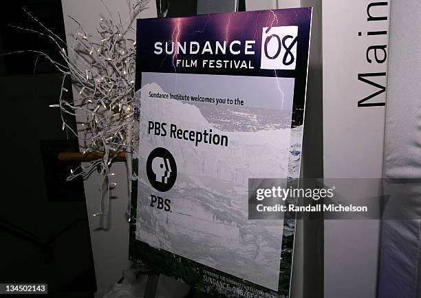 General view of atmosphere during the PBS Reception at the Sundance House during the 2008 Sundance Film Festival on January 18, 2008 in Park City,...