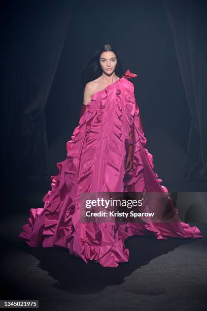 Mariacarla Boscono walks the runway during the "Love Brings Love" show – in Honor of Alber Elbaz By AZ Factory as part of Paris Fashion Week on...