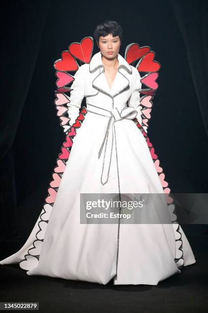 Model walks the runway during the "Love Brings Love" Show – In Honor Of Alber Elbaz By AZ Factory Womenswear Spring/Summer 2022 show as part of Paris...