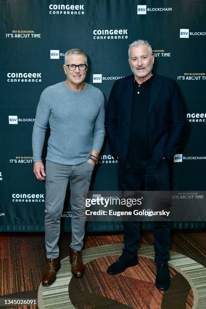 American television personality Donny Deutsch and Executive Producer, CoinGeek Conferences Calvin Ayre attend Coin Geek Cocktail Party at Gustavino's...