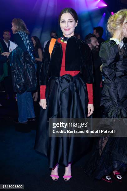 Amira Casar attends the A"Love Brings Love" show – in Honor of Alber Elbaz By AZ Factory as part of Paris Fashion Week on October 05, 2021 in Paris,...