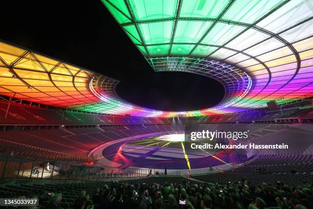 General view during the UEFA EURO 2024 Brand Launch at Olympiastadion on October 05, 2021 in Berlin, Germany.