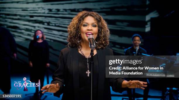 In this screengrab, CeCe Winans performs at the 46th Annual Gracie Awards on October 05, 2021.