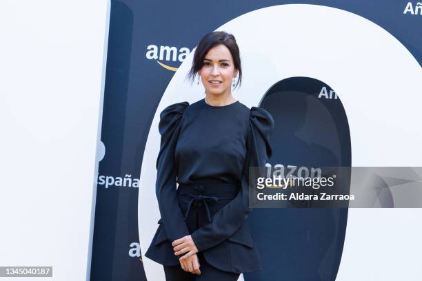 Spanish actress Veronica Sanchez poses at the celebration of the Amazon 10th Anniversary at Duques de Pastrana Palace on October 05, 2021 in Madrid,...