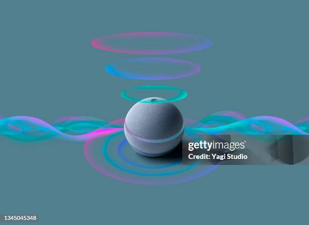 smart speaker and communication technologies. - ai speaker stock pictures, royalty-free photos & images