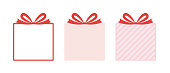 Illustration set for gift, present, gift box frame.