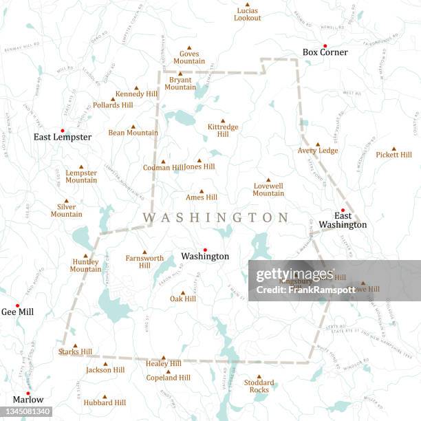 nh sullivan washington vector road map - washington map stock illustrations