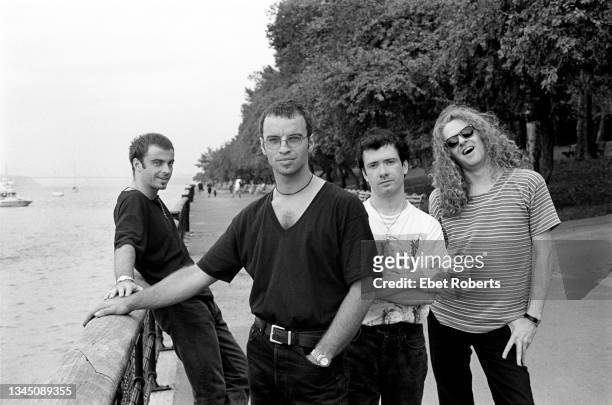 Catherine Wheel photographed in New York City on August 18, 1993. Rob Dickinson, Neil Sims, Dave Hawes,and Brian Futter.