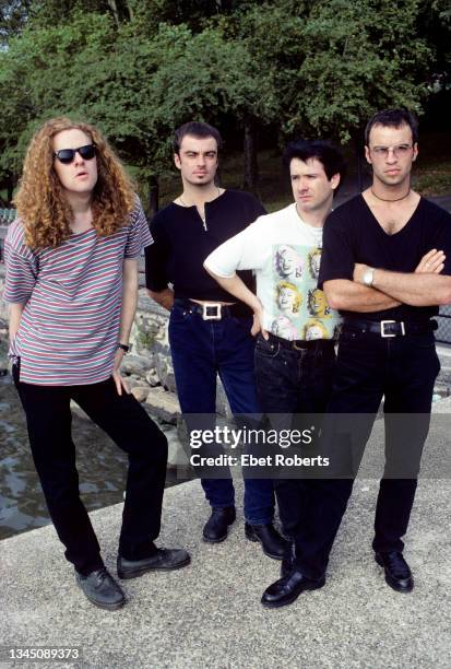 Catherine Wheel photographed in New York City on August 18, 1993. Brian Futter, Rob Dickinson, Dave Hawes, and Neil Sims.