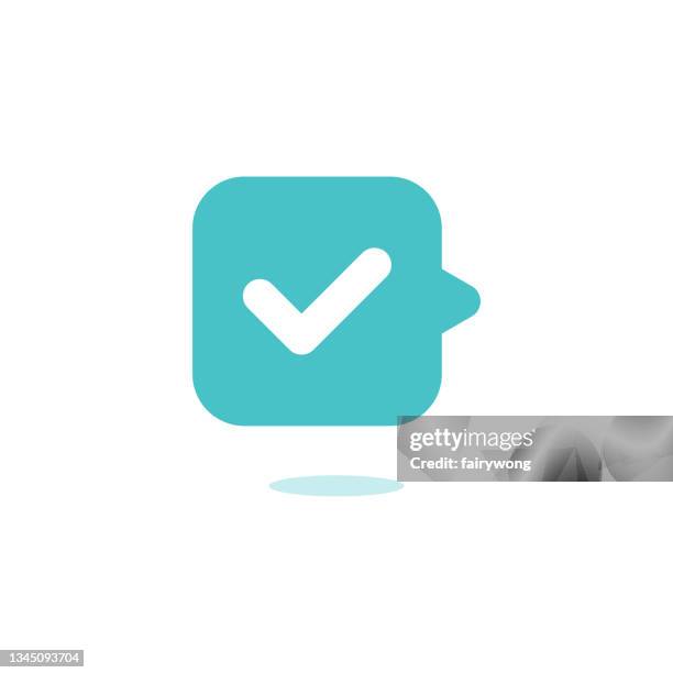 checking bubble icon - feedback box stock illustrations