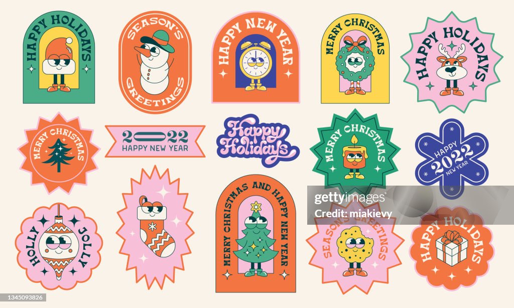 Christmas holidays stickers