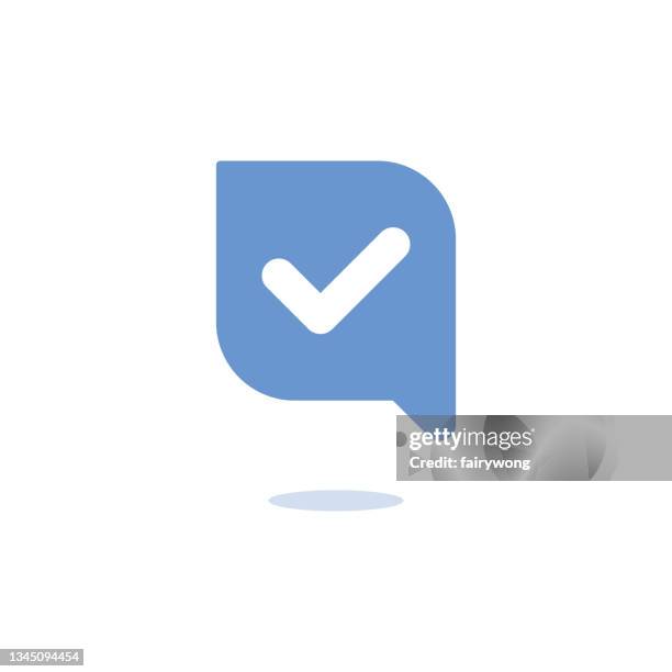 checking bubble icon - talking to camera stock illustrations