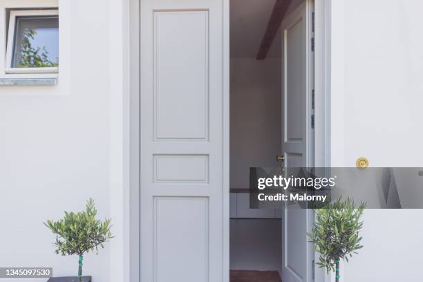 entrance to a villa. newly renovated home. - apartment front door stock pictures, royalty-free photos & images