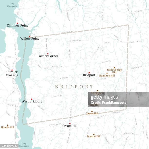 vt addison bridport vector road map - lake champlain stock illustrations