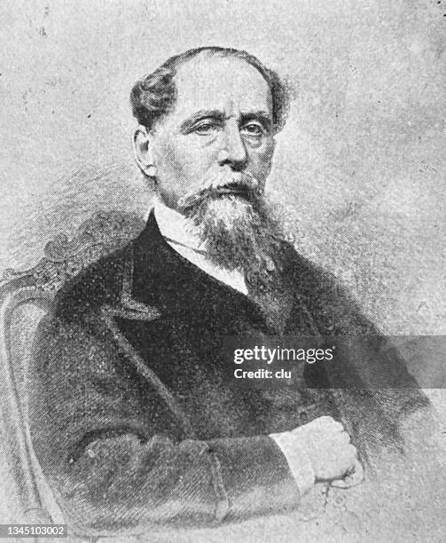 charles dickens, 56 years old - charles dickens stock illustrations