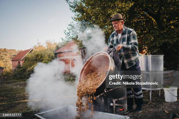 brewer working in mini craft brewery - distillation stock pictures, royalty-free photos & images