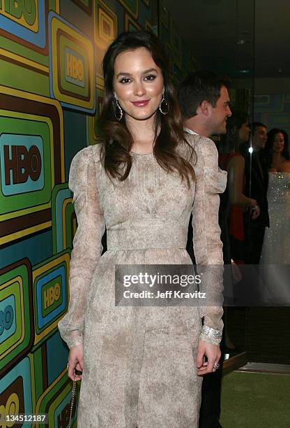 Actress Leighton Meester attends HBO's 68th Annual Golden Globe Awards Official After Party held at The Beverly Hilton hotel on January 16, 2011 in...