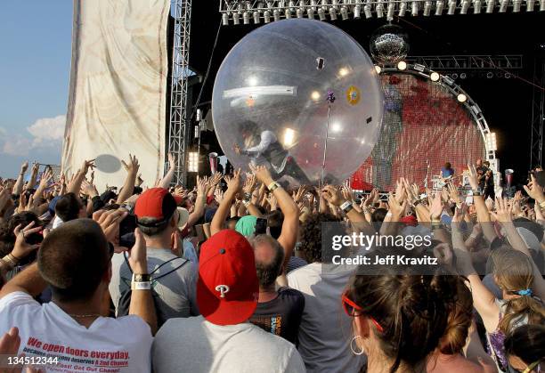 Wayne Coyne of The Flaming Lips performs during day one of Dave Matthews Band Caravan at Bader Field on June 24, 2011 in Atlantic City, New Jersey.