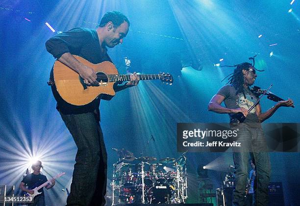 Dave Matthews and Boyd Tinsley of the Dave Matthews Band perform during day two of Dave Matthews Band Caravan at Bader Field on June 25, 2011 in...