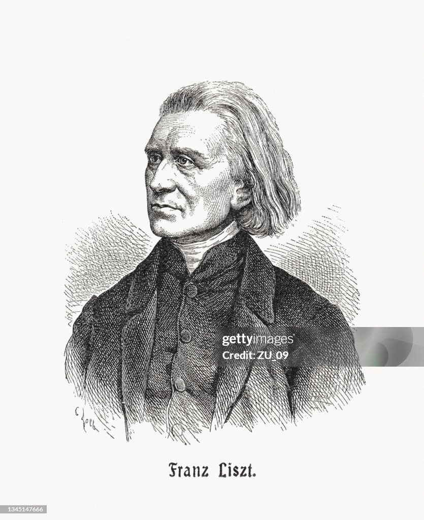 Franz Liszt (1811-1886), Austrian-Hungarian composer, wood engraving, published in 1900