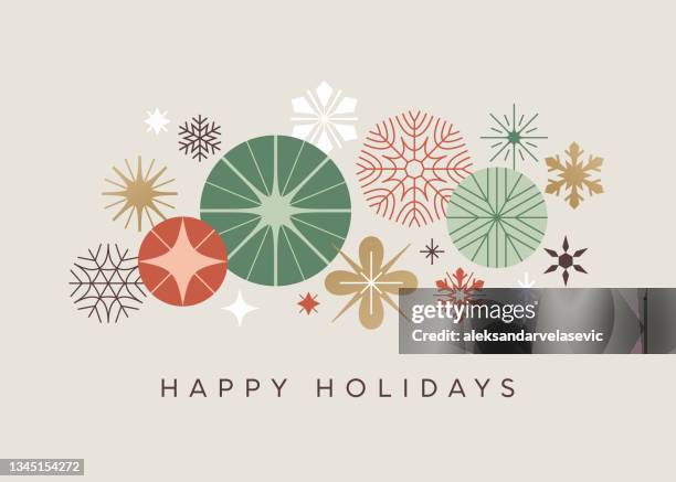 modern holiday greeting card - happy holidays vector stock illustrations