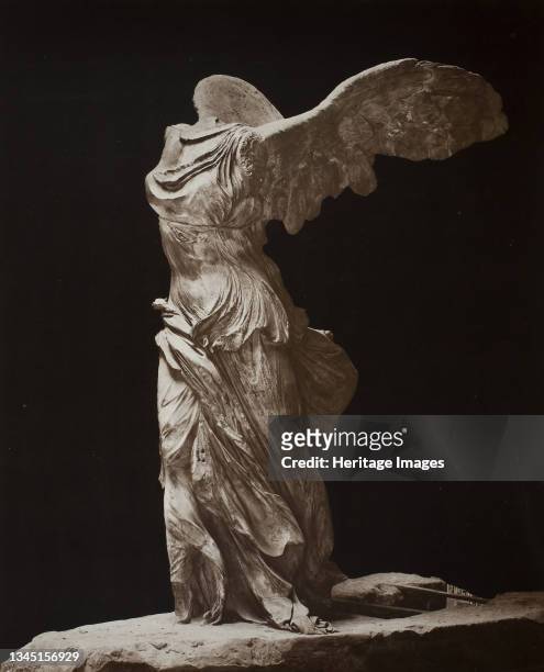 Winged Victory of Samothrace , 1860s. [Marble sculpture of Nike , dating from the 2nd century BC]. Albumen print. Artist Unknown.