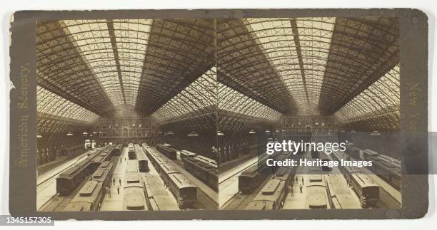 New York, 1875/99. [Grand Central Station]. Albumen print, stereocard, from the series "American Scenery". Artist Unknown.