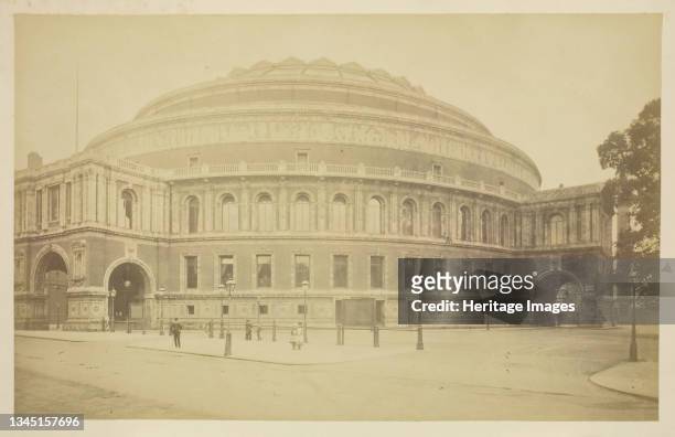 Royal Albert Hall, 1850-1900. [Circular concert hall in South Kensington]. Albumen print, from the album "Views of London". Artist Unknown.