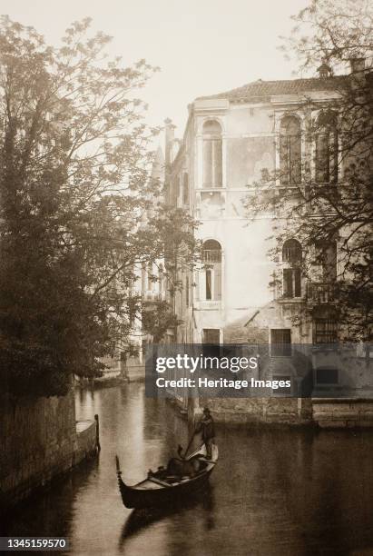 Untitled , circa 1890. [Gondola on canal, Venice]. Photogravure, no. Ii 13 from the portfolio "Calli, Canali e Isole della Laguna". Artist Unknown.