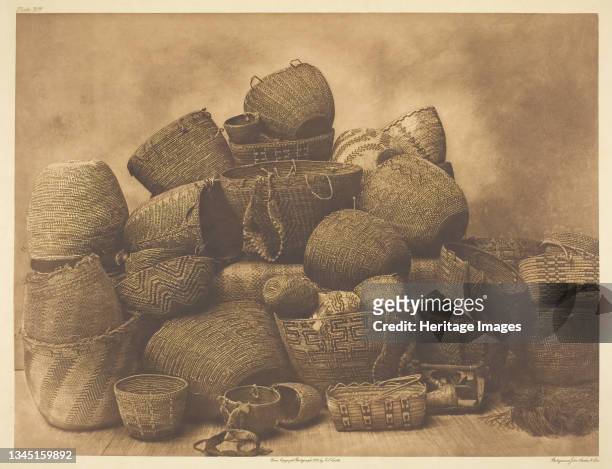 Puget Sound Baskets, 1912. [Baskets woven by Native American people of the northwest United States]. Photogravure, plate 309 from "The North American...