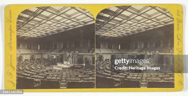 House of Representatives, late 19th century. [United States House of Representatives, Washington D.C.]. Albumen print, stereocard. Artist J F Jarvis.