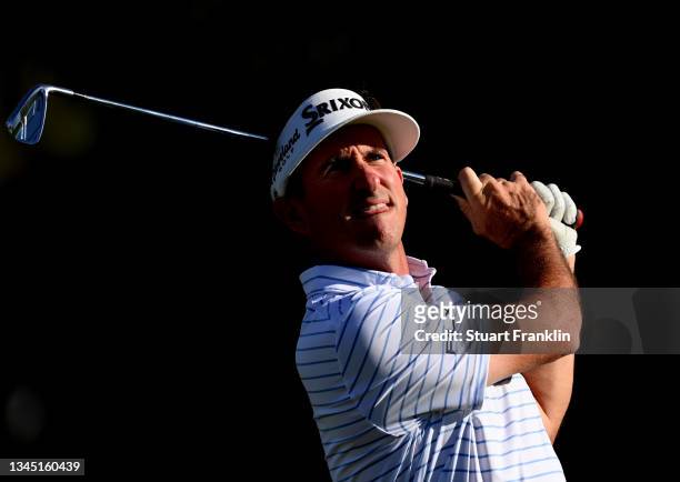 Gonzalo Fernandez-Castano of Spain plays a shot in the pro - am prior to the start of The Open de Espana at Club de Campo Villa de Madrid on October...