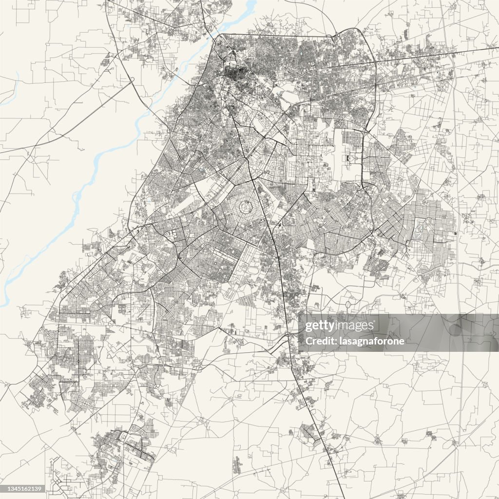 Lahore, Pakistan Vector Map