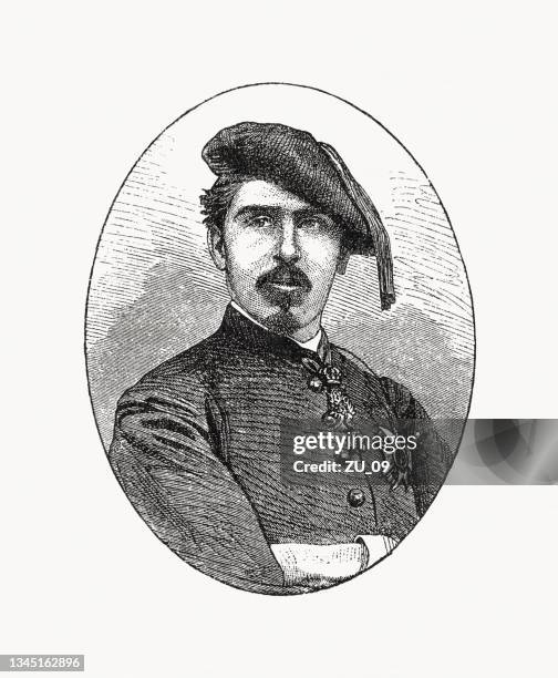 carlos maría de borbón (1848-1909), duke of madrid, woodcut, 1900 - 1900 1909 stock illustrations