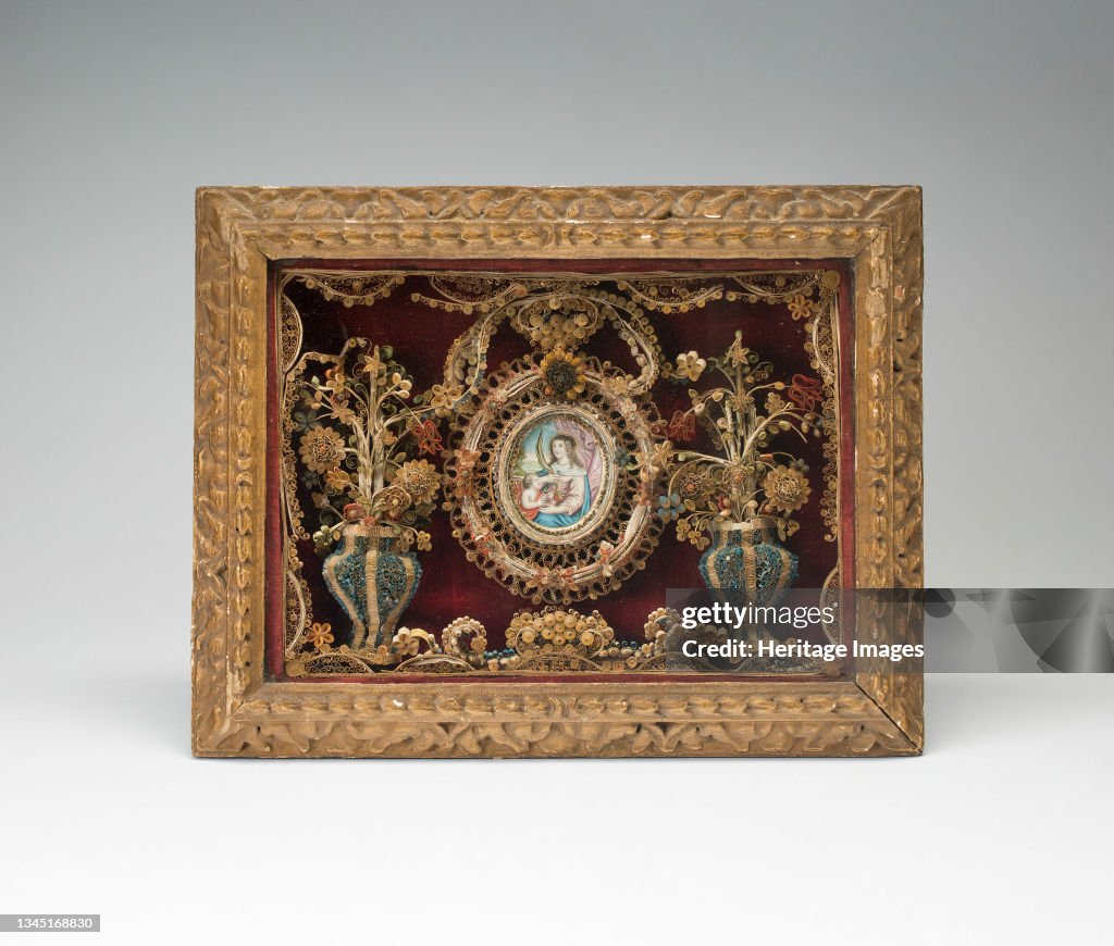 Shadow Box With Miniature Of Saint Ursula