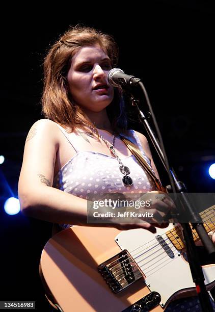 Musician Bethany Cosentino of Best Coast performs on stage during Bonnaroo 2011 at The Other Tent on June 9, 2011 in Manchester, Tennessee.