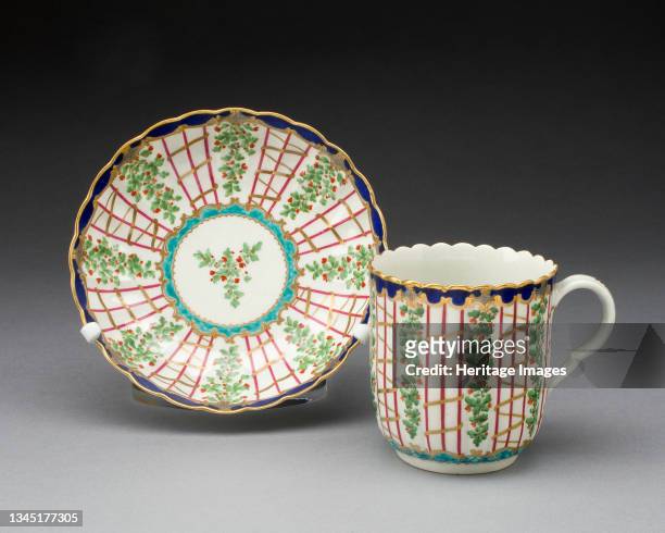 Coffee Cup and Saucer, Worcester, 1775/80. Artist Royal Worcester.