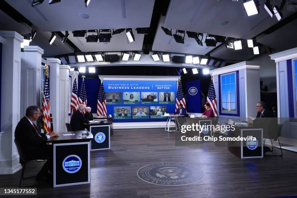 President Joe Biden hosts a hybrid meeting with Raytheon Technologies CEO Greg Haynes, Citi CEO Jane Fraser, National Association of Realtors...