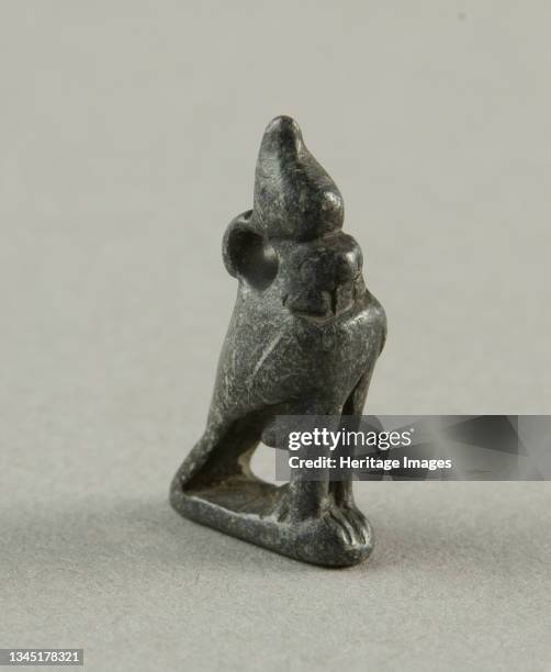 Amulet of the God Horus as a Falcon with Double Crown, Egypt, Late Period, Dynasty 26-31 . Artist Unknown.